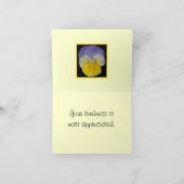 Carte De Remerciements Jaune bleu de 22 pensées (Intérieur)