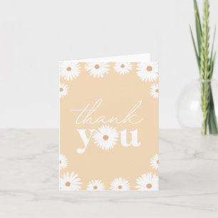 Carte De Remerciements Jaune Boho Daisy fête d'anniversaire