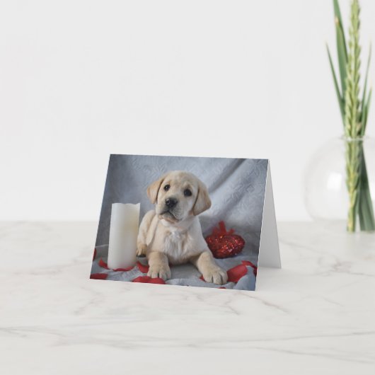 Carte De Remerciements Jaune du Labrador Valentines (Devant)