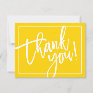 Carte De Remerciements Jaune en lettres de brosse moderne audacieuse de