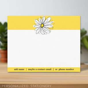 Carte De Remerciements Jaune et Blanc Remerciement social daisy capricieu