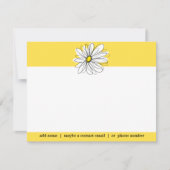 Carte De Remerciements Jaune et Blanc Remerciement social daisy capricieu (Devant)