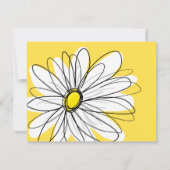 Carte De Remerciements Jaune et Blanc Remerciement social daisy capricieu (Dos)