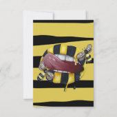 Carte De Remerciements Jaune et noir rayé (Devant)