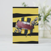 Carte De Remerciements Jaune et noir rayé (Debout devant)