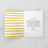 Carte De Remerciements Jaune | Graduation photo de script de pinceau mode (Intérieur)