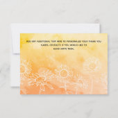 Carte De Remerciements Jaune Orange Blanc Floral Calligraphie Élégant (Dos)