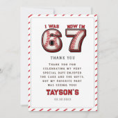 Carte De Remerciements J'avais 6 ans, maintenant j'ai 7 ans – Baseball 7e (Devant)