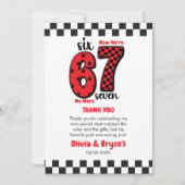 Carte De Remerciements J'avais 6 ans, maintenant j'ai 7 ans – Double anni (Devant)