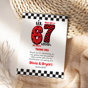 Carte De Remerciements J'avais 6 ans, maintenant j'ai 7 ans – Double anni