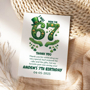 Carte De Remerciements J'avais 6 ans maintenant j'ai 7 ans garçon anniver