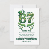 Carte De Remerciements J'avais 6 ans maintenant j'ai 7 ans Garçon Saint-P (Devant)