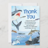 Carte De Remerciements Jawsome Requin Sous L'Océan Anniversaire (Devant)