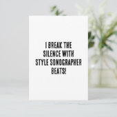 Carte De Remerciements Je brise le silence avec style - Sonographer bat (Debout devant)