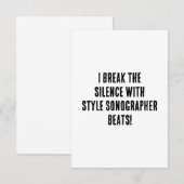 Carte De Remerciements Je brise le silence avec style - Sonographer bat (Devant / Derrière)