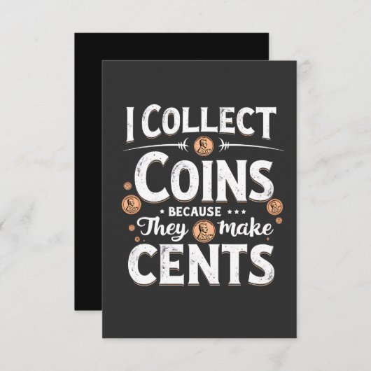 Carte De Remerciements Je Collecte Des Pièces Parce Qu'Elles Font Collect (Devant / Derrière)