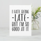 Carte De Remerciements Je déteste être en retard (Debout devant)