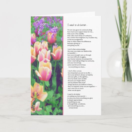 Carte De Remerciements Je Dois Faire Mieux... Relations (Devant)