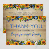 Carte De Remerciements JE FAIS BBQ Floral Bois Monogramme Fiançailles Mer (Devant / Derrière)