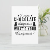 Carte De Remerciements Je fais disparaître le chocolat (Debout devant)