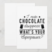 Carte De Remerciements Je fais disparaître le chocolat (Devant / Derrière)