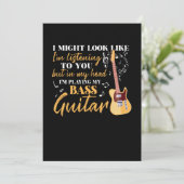 Carte De Remerciements Je joue ma basse guitare (Debout devant)