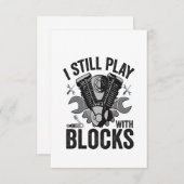 Carte De Remerciements Je Joue Toujours Avec Des Blocs Drôle Chat Mécaniq (Devant / Derrière)