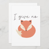 Carte De Remerciements Je ne donne pas de renard (Devant / Derrière)