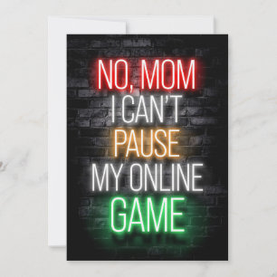 Carte De Remerciements Je ne peux pas suspendre mon jeu en ligne