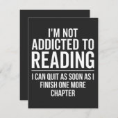 Carte De Remerciements Je ne suis pas accro à la lecture. (Devant / Derrière)