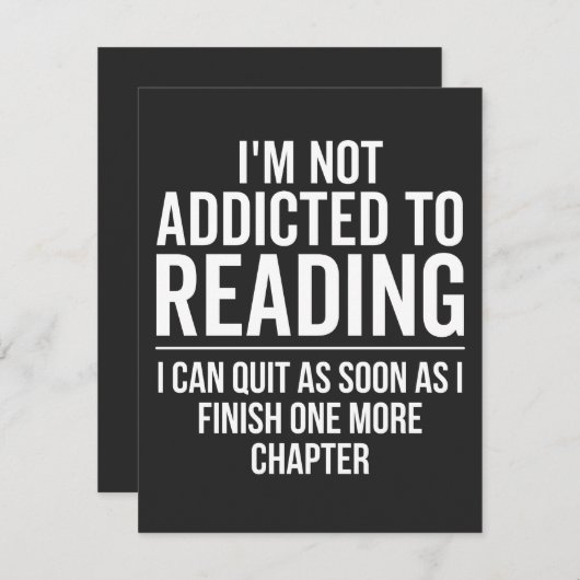 Carte De Remerciements Je ne suis pas accro à la lecture. (Devant / Derrière)