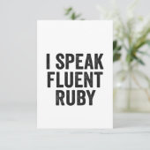 Carte De Remerciements Je Parle Fluent Ruby Funny Geek Programmation Code (Debout devant)