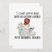 Carte De Remerciements Je Pouvais Passer Des Jours Sans Contact Extérieur (Devant / Derrière)