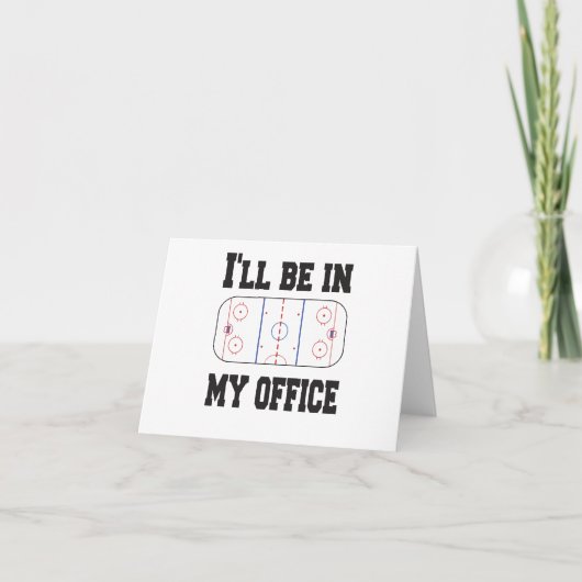 Carte De Remerciements Je serai dans mon bureau de hockey (Devant)