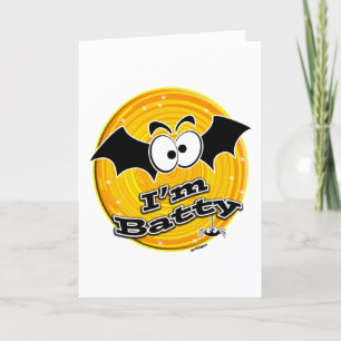 Carte De Remerciements Je suis Batty Orange et Yellow Swirl