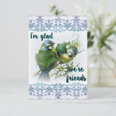 Carte De Remerciements Je suis content que nous soyons amis Oiseaux bleus (Debout devant)