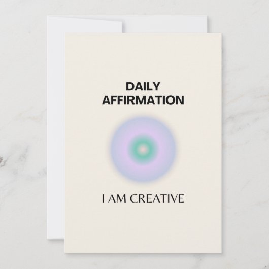 Carte De Remerciements Je suis Créative Daily Affirmation Positive (Devant)