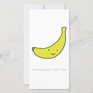 Carte De Remerciements Je suis des bananes pour toi Valentine Card