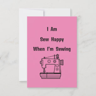 Carte De Remerciements Je suis heureux quand je couds