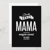 Carte De Remerciements Je suis la folle maman que tout le monde t'a préve (Devant / Derrière)