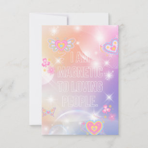 Carte De Remerciements Je suis Magnétique, Motivationnel, Inspirant, Rose