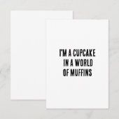 Carte De Remerciements Je suis un cupcake dans un monde de muffins (Devant / Derrière)