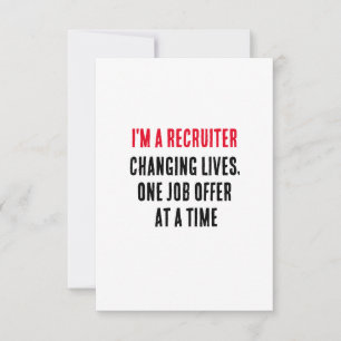 Carte De Remerciements Je suis un recruteur – changer des vies, une offre