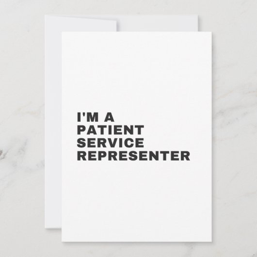 CARTE DE REMERCIEMENTS JE SUIS UN REPRÉSENTANT DU SERVICE AUX PATIENTS (Devant)