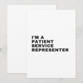 CARTE DE REMERCIEMENTS JE SUIS UN REPRÉSENTANT DU SERVICE AUX PATIENTS (Devant / Derrière)