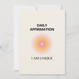 Carte De Remerciements Je suis unique Affirmations Quotidiennes Positive