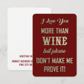 CARTE DE REMERCIEMENTS JE T'AIME... (Devant / Derrière)