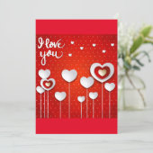 Carte De Remerciements Je t'aime en rouge (Debout devant)