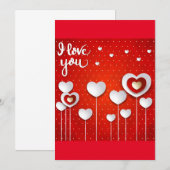 Carte De Remerciements Je t'aime en rouge (Devant / Derrière)