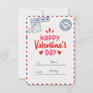 Carte De Remerciements Je T'Aime Joyeux Valentines Jour Voeux Romantiques